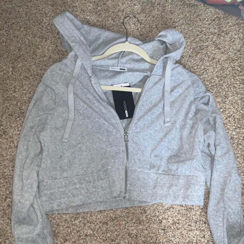 New Fashion Nova terrycloth crop hoodie